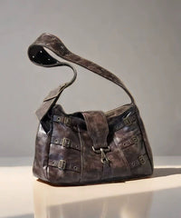 Retro Large Capacity Punk Wide Shoulder Strap Single Shoulder Bag