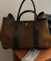 Simple Chocolate Large Capacity Satchel Bag Handbag