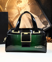 Gradient Color Solid Durable Faux Leather Tote Handbag