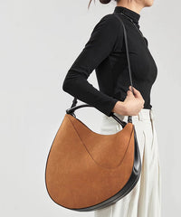 Stylish Brown Asymmetrical Large Capacity Suede Messenger Bag