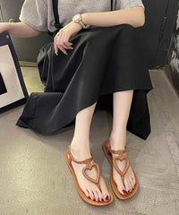 Khaki Heart Shaped Flip Flops Sandals