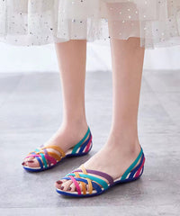 Colorful Navy Jelly Hollow Out Walking Sandals