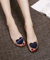 Transparent Blue Heart Shaped Fish Mouth Sandals