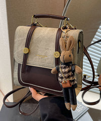 Vintage Denim Blue Patchwork Zircon Messenger Bag