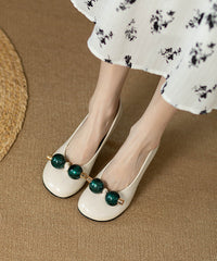 Ball Decorated Splicing Stiletto Heels Black Faux Leather