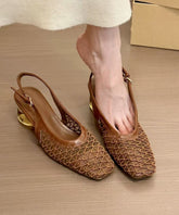 Splicing Brown Sandals Comfy Chunky