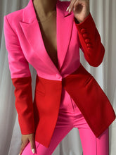 PETELE Blazer & Pants Set In Pink & Red
