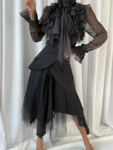 Asymmetrical Patchwork Mesh Skirt