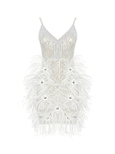 CIGNA Pearls & Feathers Mini Dress