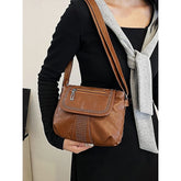 with Faux Bag Leather Brown Crossbody Studded