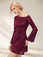 Off-The-Shoulder Long-Sleeved Short Skirt