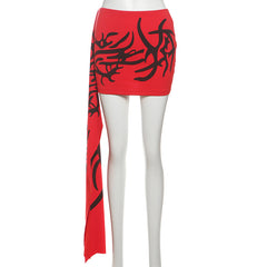 Short Skirt With Small Flowing Ribbons Around The Waist