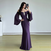 Strapless Low-Cut Floor-Length Dress