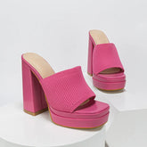 Printed Chunky Heeled Platform Sandals