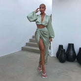 Moonlight Dance Satin Two Piece Set