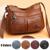 Bag Faux Crossbody Leather - Shoulder Multi-Pocket
