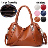 Handles and Top Faux with Handbag Black Leather