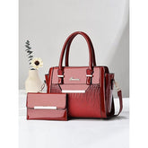 Faux Glossy Patent Handbag Set Leather
