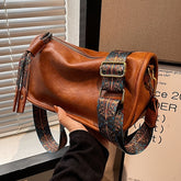 with Leather Strap PU Vintage Handbag Bohemian