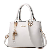 White Faux Handbag Gold with Elegant Leather