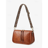 Bag Adjustable Leather Brown Faux Shoulder with