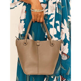 Pouch Stylish Bag Bucket Matching with Leather