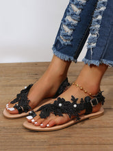 Lace Floral Flat Sandals