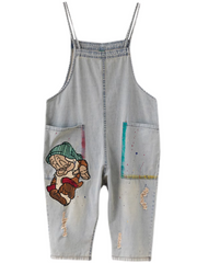 Relaxed Fit Large size Patch Dungaree