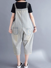 Relaxed Fit Large size Patch Dungaree