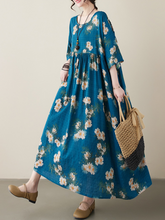 All You Need Cotton Round Neck Floral Smock Dress