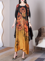 Look At The Stars Round Neck A-line Dress