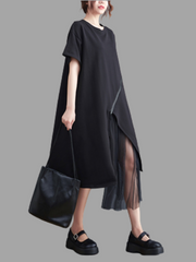 Keep Moving Round Neck A-line Dress