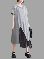 Keep Moving Round Neck A-line Dress