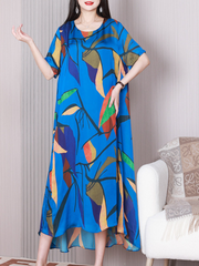 Stay Happy Round Neck A-line Dress