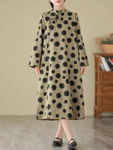 Cool Loose Polka-Dot Mid-Length A-Line Dress