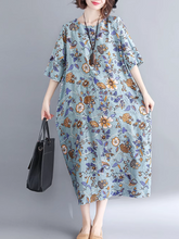 Elegant Floral Mid-length A-Line Dress