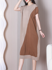 Back To Work Round Neck Midi Dress