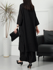 Summer Large-Size Striped Cardigan Two-Piece Co-Ords Set