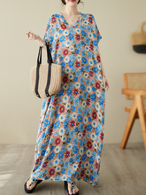 Take My Soul Cotton Bohemian Floral Kaftan Dress