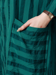 Summer Large-Size Striped Cardigan Two-Piece Co-Ords Set