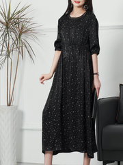 Petite Round Neck A-line Dress