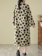 Cool Loose Polka-Dot Mid-Length A-Line Dress