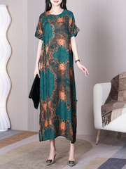 Beautiful Life Round Neck Short Sleeves A-line Dress