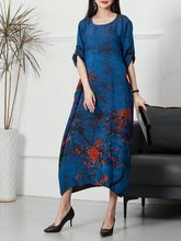 Ethical silk Round Neck Casual Wear Midi-Dress