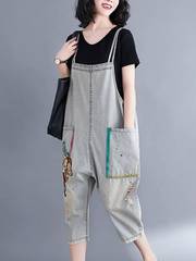Relaxed Fit Large size Patch Dungaree