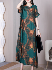 Beautiful Life Round Neck Short Sleeves A-line Dress