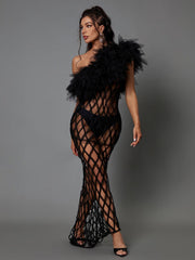 Allison One Shoulder Tulle Maxi Dress