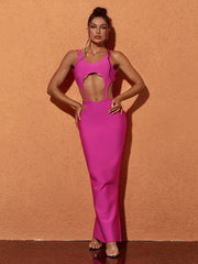 Bronwyn Long Sleeve Cutout Split Maxi Dress