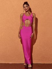 Bronwyn Long Sleeve Cutout Split Maxi Dress