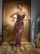 Bruin Floral Print Lepoard Maxi Dress